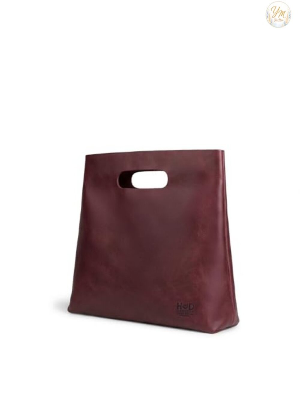 Handmade Leather Tote Bag Minimalist Full Grain Sheepskin Top Handle Purse